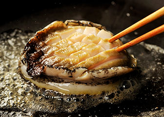 鮑・陶板焼き