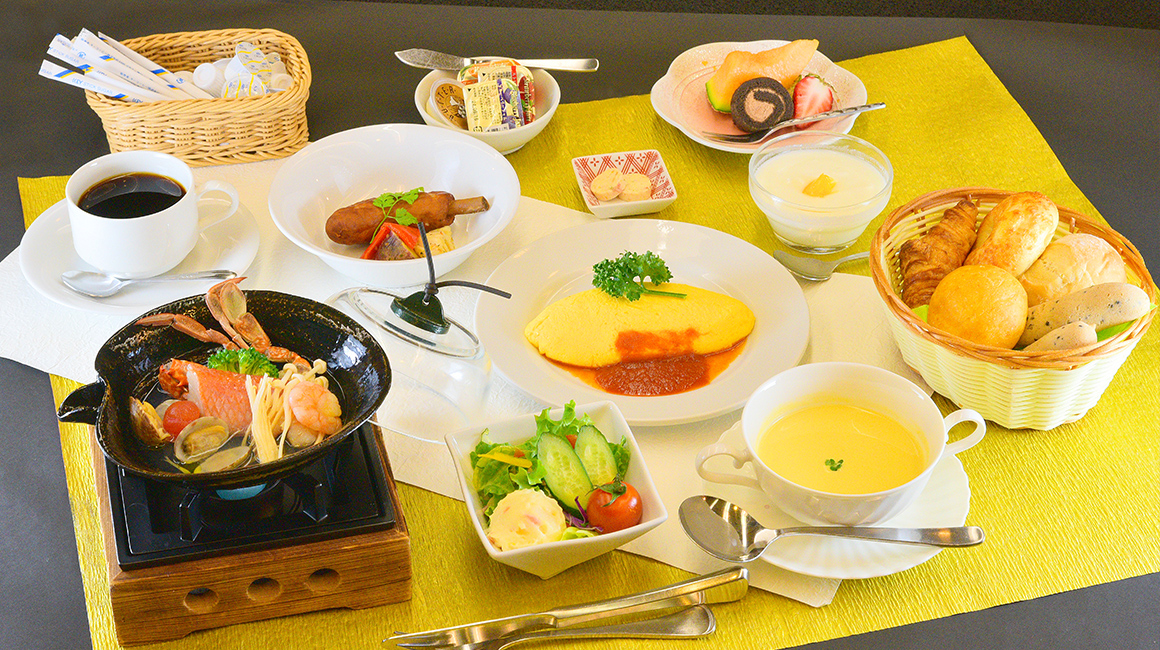 新鮮食材で作った彩り豊かな洋定食（庭園付露天風呂客室専用）