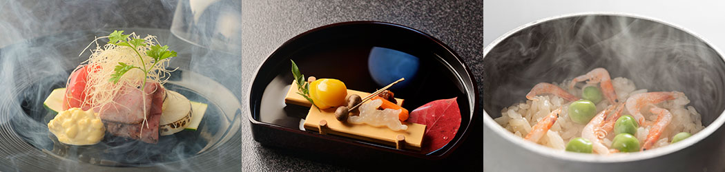 下田セントラルホテルの季節や素材ごとに趣向を凝らした料理演出